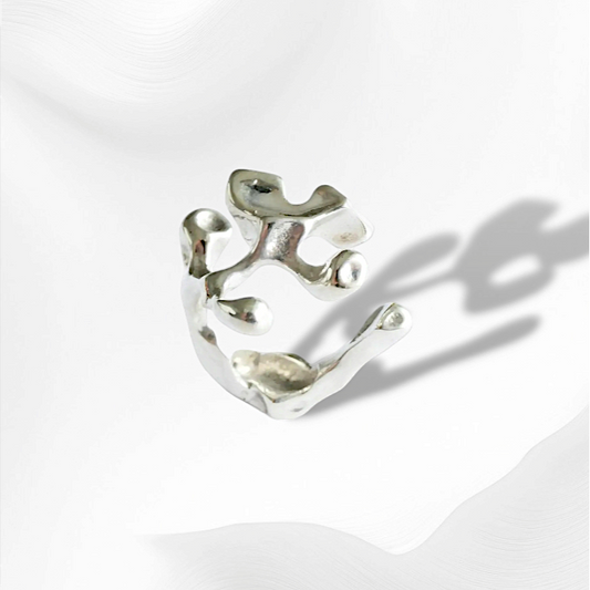 AQUA GRANDA - Anello dalla forma organica in argento 925